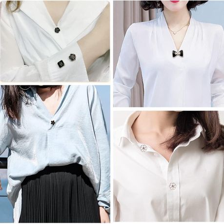 Women Shirt Brooch Pins Buttons For Coat Dress Clothes Decoration - 20Pcs variant image 3