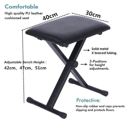 X-Style Adjustable Padded Keyboard Bench variant image 2